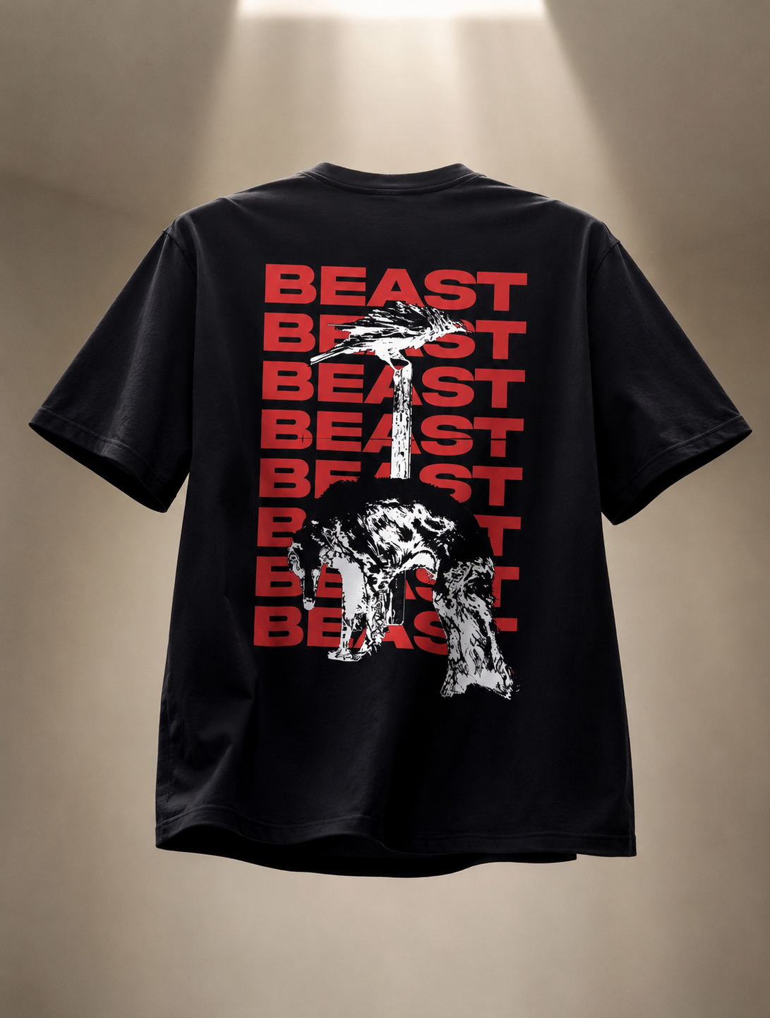 BEAST RED PRINT TEE